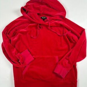 Juicy Couture Black Label Luxe Velour Hoodie Women’s Medium Red Pullover